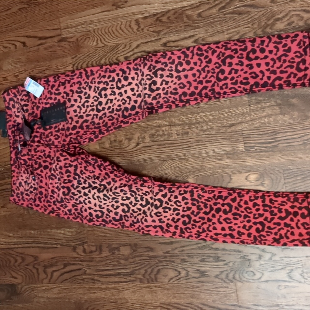 Almost famous red animal print pant size 5